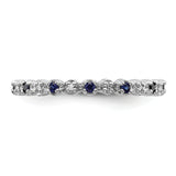 Sterling Silver Stackable Expressions Cr. Sapphire & Diamond Ring
