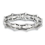 Sterling Silver Stackable Expressions Polished Fleur De Lis Ring - shirin-diamonds