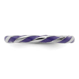 Sterling Silver Stackable Expressions Twisted Purple Enameled Ring