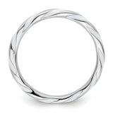 Sterling Silver Stackable Expressions Twisted White Enameled Ring