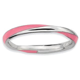 Sterling Silver Stackable Expressions Twisted Pink Enameled Ring - shirin-diamonds