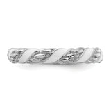 Sterling Silver Stackable Expressions Polished White Enameled Ring