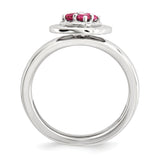 Sterling Silver Stackable Expressions Polished Created Ruby Ring