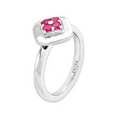 Sterling Silver Stackable Expressions Polished Created Ruby Ring