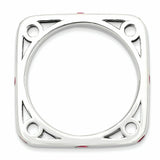 Sterling Silver Stackable Expressions Polished Created Ruby Square Ring