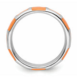 Sterling Silver Stackable Expressions Polished Orange Enameled Ring