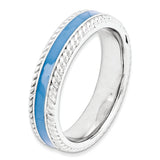 Sterling Silver Stackable Expressions Polished Blue Enameled Ring