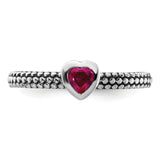Sterling Silver Stackable Expressions Polished Cr.R Heart Ring