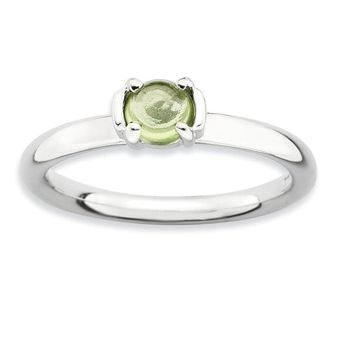 Sterling Silver Stackable Expressions Polished Peridot Ring - shirin-diamonds