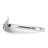 Sterling Silver Stackable Expressions Polished Diamond Heart Lock Ring