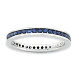 Sterling Silver Stackable Expressions Polished Created Sapphire Ring - shirin-diamonds
