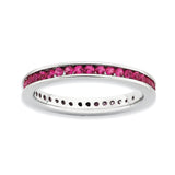 Sterling Silver Stackable Expressions Polished Created Ruby Ring - shirin-diamonds