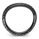 Sterling Silver Stackable Expressions Polished Black-plate Wave Ring