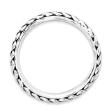 Sterling Silver Stackable Expressions Antiqued Wave Ring