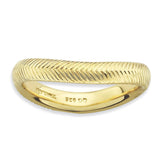 Sterling Silver Stackable Expressions Polished Gold-plate Wave Ring - shirin-diamonds