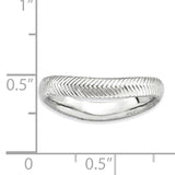 Sterling Silver Stackable Expressions Polished Rhodium-plate Wave Ring