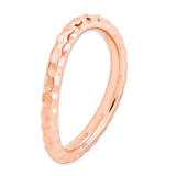 Sterling Silver Stackable Expressions Polished Pink-plate Wave Ring