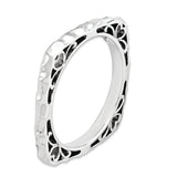 Sterling Silver Stackable Expressions Polished Rhodium-plate Square Ring