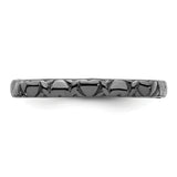 Sterling Silver Stackable Expressions Polished Black-plate Square Ring