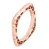 Sterling Silver Stackable Expressions Polished Pink-plate Square Ring