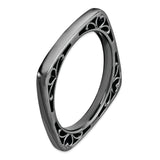 Sterling Silver Stackable Expressions Polished Black-plate Square Ring