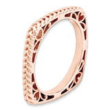 Sterling Silver Stackable Expressions Polished Pink-plate Square Ring