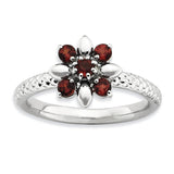 Sterling Silver Stackable Expressions Garnet Ring - shirin-diamonds