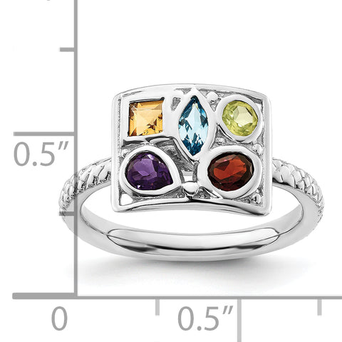Sterling Silver Stackable Expressions Gemstone Ring