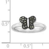 Sterling Silver Stackable Expressions Marcasite Butterfly Ring