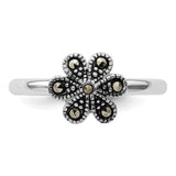 Sterling Silver Stackable Expressions Marcasite Scalloped Ring