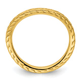 Sterling Silver Stackable Expressions Polished Gold-plated Wave Ring