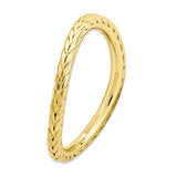 Sterling Silver Stackable Expressions Polished Gold-plated Wave Ring