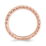 Sterling Silver Stackable Expressions Polished Pink-plated Wave Ring