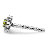 Sterling Silver Stackable Expressions Peridot, Citrine & Diamond Ring