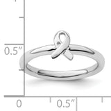 Sterling Silver Stackable Expressions Awareness Ribbon Ring
