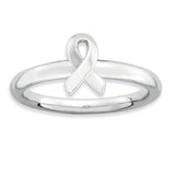 Sterling Silver Stackable Expressions Awareness Ribbon Ring - shirin-diamonds