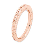 Sterling Silver Stackable Expressions Pink-plated Domed Ring
