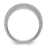 Sterling Silver Stackable Expressions Rhodium-plated Domed Ring
