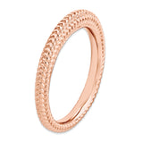 Sterling Silver Stackable Expressions Pink-plated Domed Ring