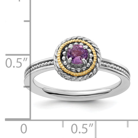 Sterling Silver & 14k Stackable Expressions Sterling Silver Amethyst Ring