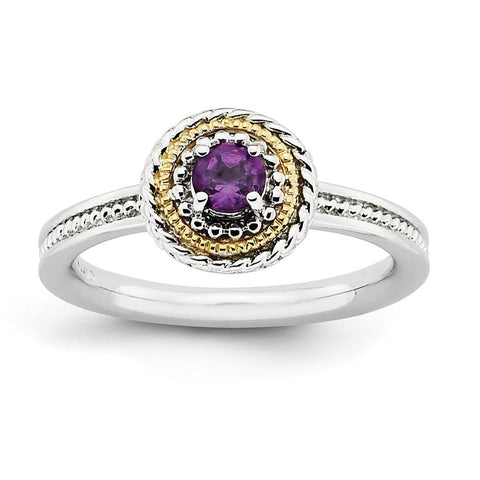 Sterling Silver & 14k Stackable Expressions Sterling Silver Amethyst Ring - shirin-diamonds