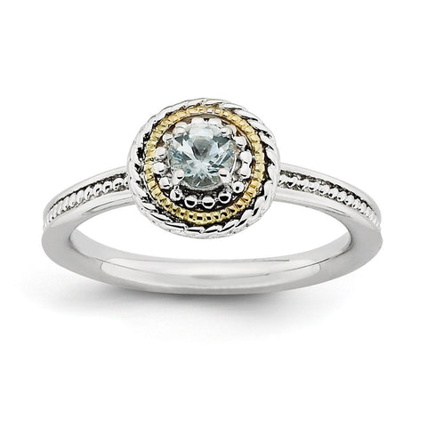 Sterling Silver & 14k Stackable Expressions Sterling Silver Aquamarine Ring - shirin-diamonds