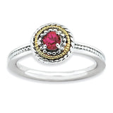 Sterling Silver & 14k Stackable Expressions Created Ruby Ring - shirin-diamonds