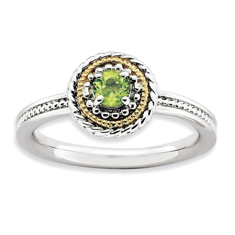 Sterling Silver & 14k Stackable Expressions Sterling Silver Peridot Ring - shirin-diamonds