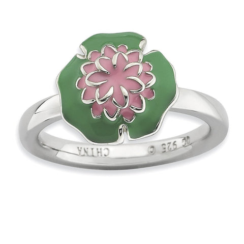 Sterling Silver Stackable Expressions Water Lily Ring - shirin-diamonds