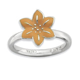 Sterling Silver Stackable Expressions Gladiolus Ring - shirin-diamonds
