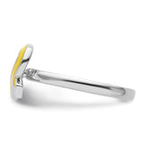Sterling Silver Stackable Expressions Yellow Enameled Awareness Ribbon Ring