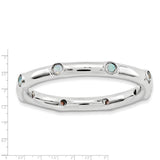 Sterling Silver Stackable Expressions Created Opal Ring