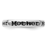 Sterling Silver Stackable Expressions Polished Enameled Mother Ring