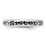 Sterling Silver Stackable Expressions Polished Enameled Sister Ring